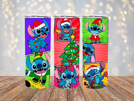 Pre Order* Comic Strip Stitch Christmas Tumbler, 20oz