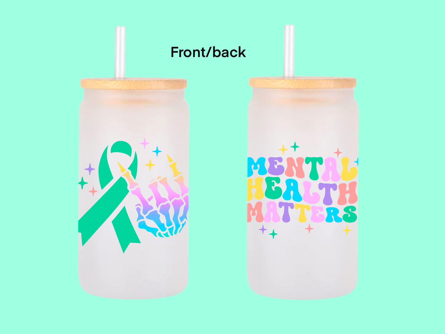 Mental Health Matters 16oz Glass Cup