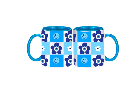 Blue Retro Evil Eye Mug